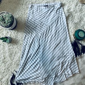 Design History Grey and White Stripe Midi Skirt